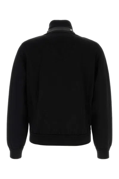 Tom Ford Knitted Paneled Zip-front Bomber Jacket In Black