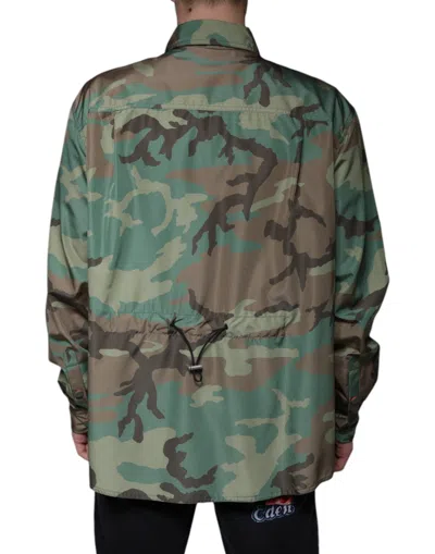 Dolce & Gabbana Multicolor Camouflage Button Down Shirt In Multi