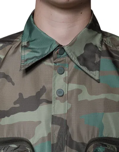 Dolce & Gabbana Multicolor Camouflage Button Down Shirt In Multi
