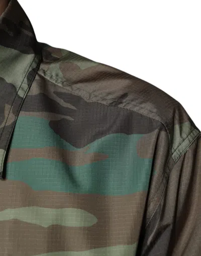 Dolce & Gabbana Multicolor Camouflage Button Down Shirt In Multi