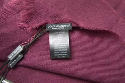 Pre-owned Dolce & Gabbana Purple Cashmere Knit Wrap Shawl Men's Scarf ()
