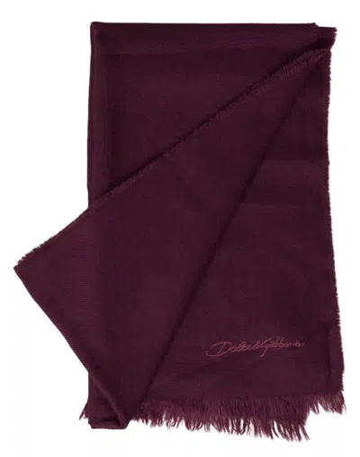 Pre-owned Dolce & Gabbana Purple Cashmere Knit Wrap Shawl Men's Scarf ()