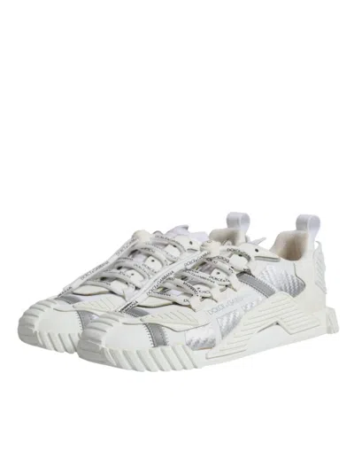 Dolce & Gabbana White Lace Up Low Top Ns1 Sneakers Men's Shoes In White