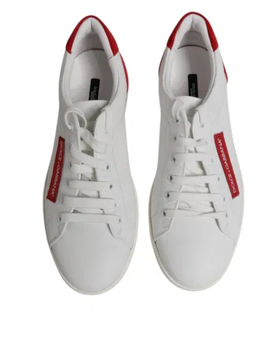 Pre-owned Dolce & Gabbana White Suede Leather Low Top Sneakers Men's Shoes () In Multi
