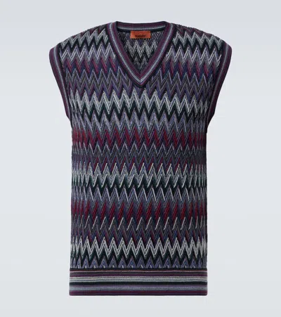 Missoni Chevron-pattern V-neck Sweater Vest In Multi