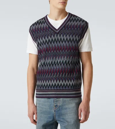 Missoni Chevron-pattern V-neck Sweater Vest In Multi