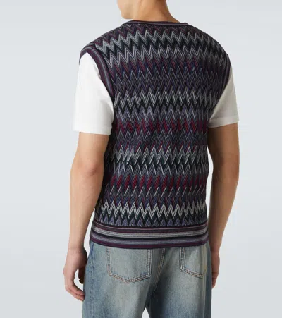 Missoni Chevron-pattern V-neck Sweater Vest In Multi