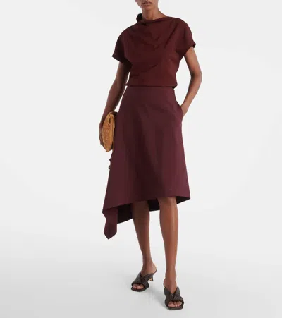 Bottega Veneta Riva Micro Woven Nappa Leather Kitten-heel Sandals In Burgundy