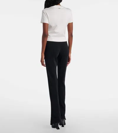 Mugler Piercing-detail Cotton T-shirt In White