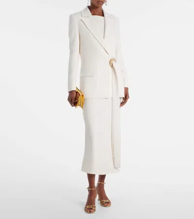 Elie Saab Embellished Blazer In White