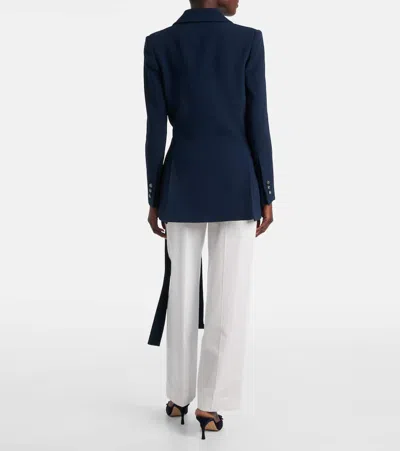 Elie Saab Belted Blazer In Blue