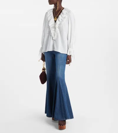 Jimmy Choo Alida 135 Embroidered Studded Suede Platform Clogs In Brown