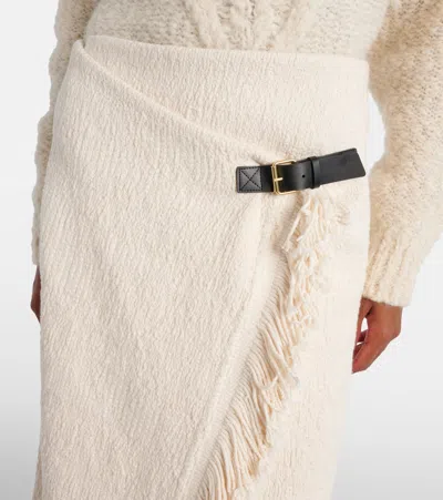 Isabel Marant Galla Asymmetric Cotton And Linen-blend Midi Wrap Skirt In Neutral