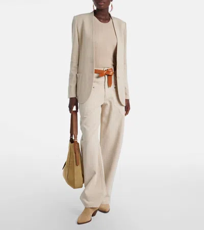 Isabel Marant Soraya Linen-silk Blazer In Neutral