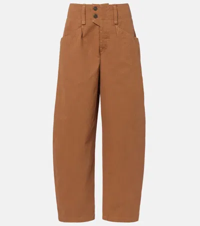Isabel Marant High-waisted Trousers Patch Pockets In Brown