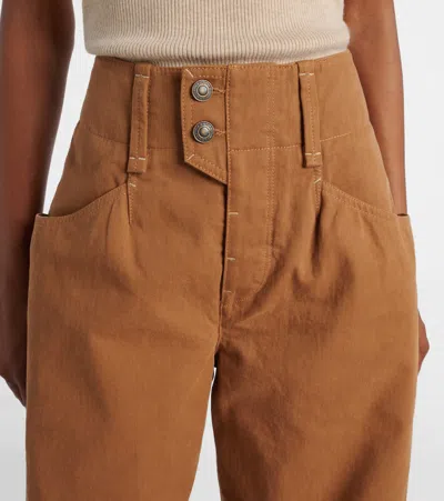 Isabel Marant High-waisted Trousers Patch Pockets In Brown