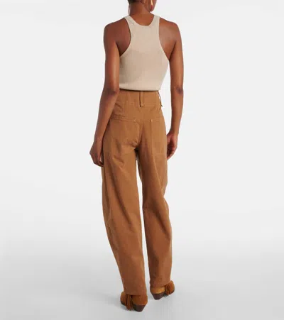 Isabel Marant High-waisted Trousers Patch Pockets In Brown