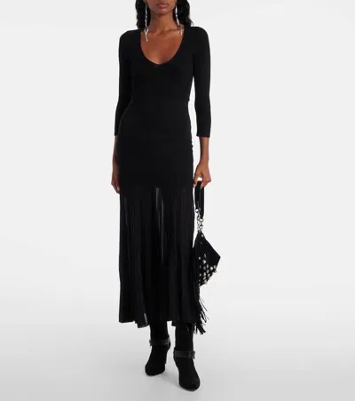 Isabel Marant Women Black Ribbed Crepe Knit Felicia Top In Multi