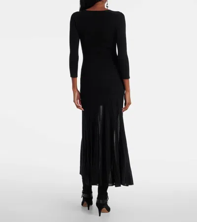 Isabel Marant Women Black Ribbed Crepe Knit Felicia Top In Multi