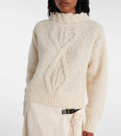Isabel Marant 'romane' 'ecru' Alpaca Blend Sweater In White
