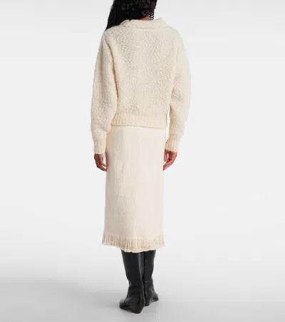 Isabel Marant 'romane' 'ecru' Alpaca Blend Sweater In White