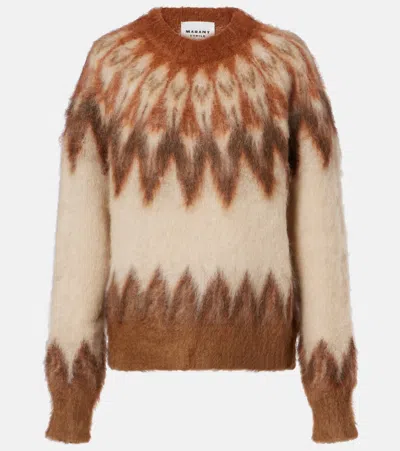 Isabel Marant Étoile Lightweight Textured Knit Sweater With Relaxed Fit In Brown