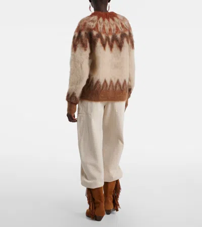 Isabel Marant Étoile Lightweight Textured Knit Sweater With Relaxed Fit In Brown