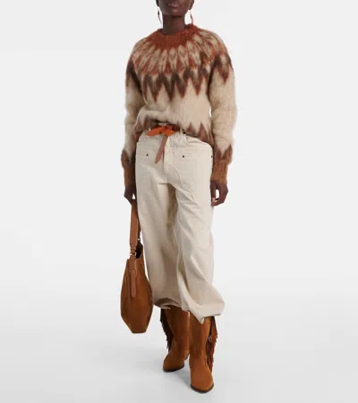 Isabel Marant Étoile Lightweight Textured Knit Sweater With Relaxed Fit In Brown