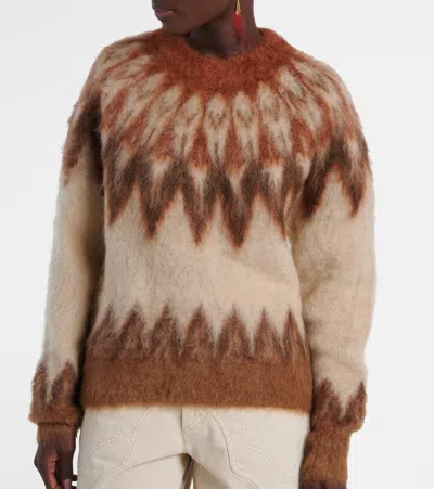 Isabel Marant Étoile Lightweight Textured Knit Sweater With Relaxed Fit In Brown