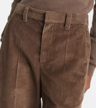 Brunello Cucinelli Cotton Corduroy Pants In Brown