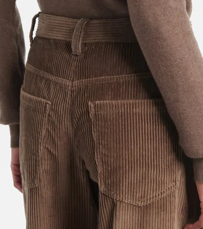 Brunello Cucinelli Cotton Corduroy Pants In Brown
