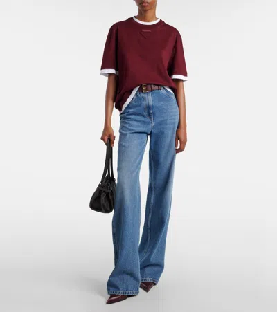 Prada Amaranth T-shirt In Cotton Jersey In Brown