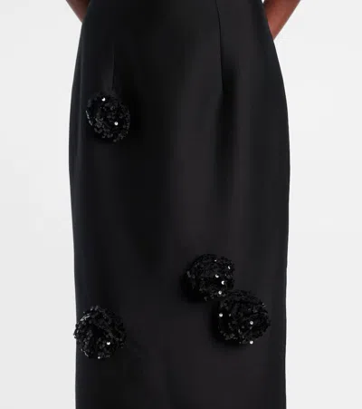 Leo Lin Zayna Sequined Gown And Cape Set In Black