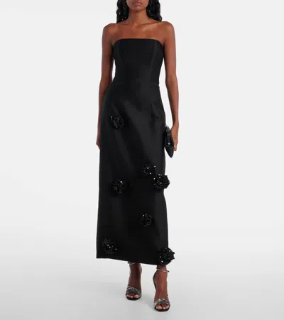Leo Lin Zayna Sequined Gown And Cape Set In Black