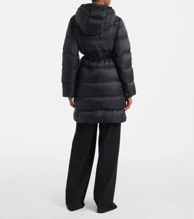 Max Mara Down Quilted Longline Jacket In Black