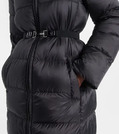 Max Mara Down Quilted Longline Jacket In Black