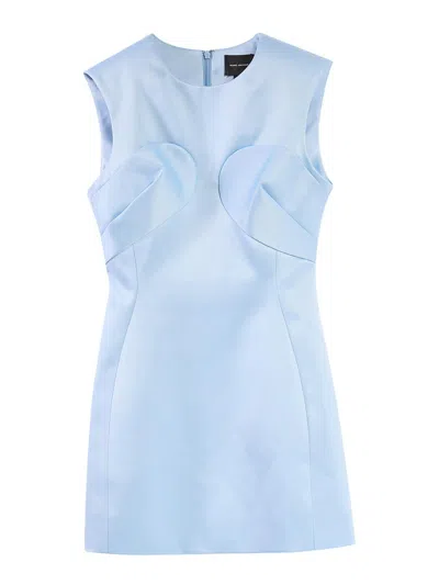 Marc Jacobs Sky Blue Satin Mini Dress In Blue