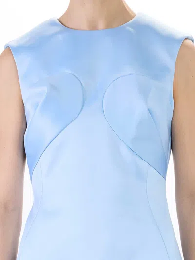 Marc Jacobs Sky Blue Satin Mini Dress In Blue