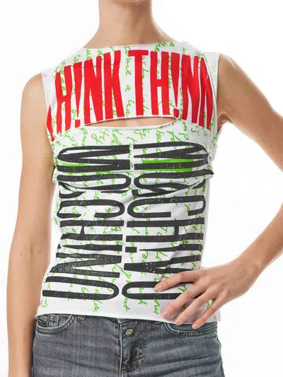 Moschino Th!nk  Top In White