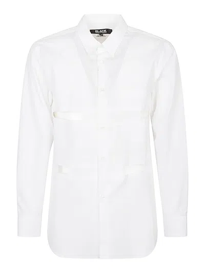 Comme Des Garçons Cotton Shirt Cut-out Long Sleeves In White