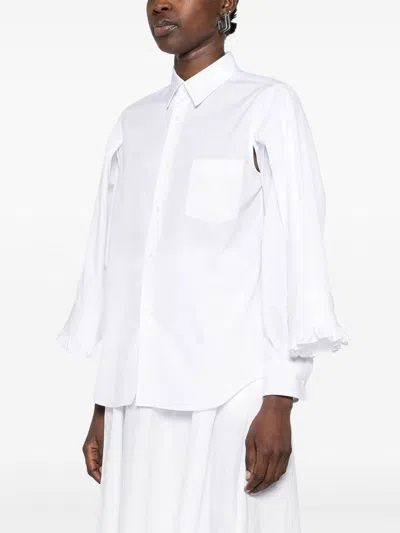 Comme Des Garçons Long Sleeve Shirt In White