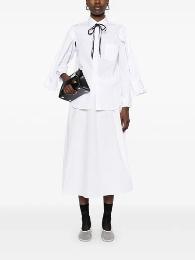 Comme Des Garçons Long Sleeve Shirt In White