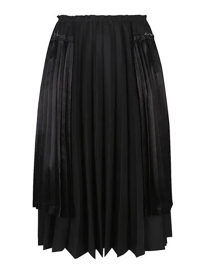 Comme Des Garçons Comme Des Garcons Pleated Midi Skirt In Black