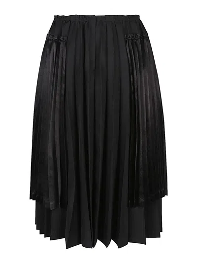 Comme Des Garçons Comme Des Garcons Pleated Midi Skirt In Black