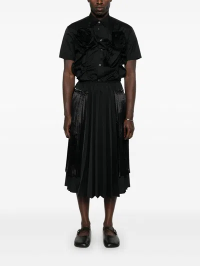 Comme Des Garçons Comme Des Garcons Pleated Midi Skirt In Black