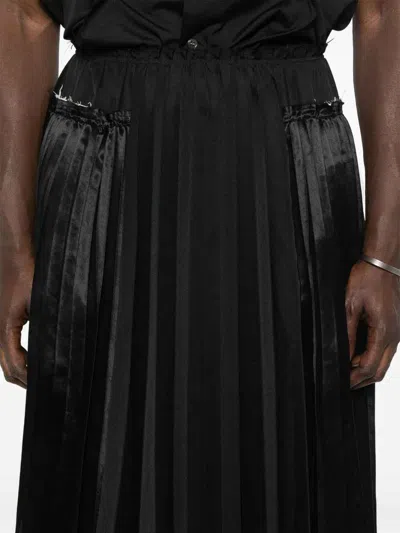 Comme Des Garçons Comme Des Garcons Pleated Midi Skirt In Black