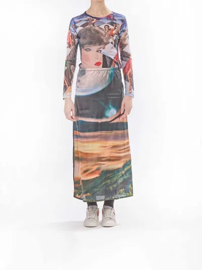 Sunnei Falda Larga - Multicolor In Gray