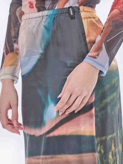 Sunnei Falda Larga - Multicolor In Gray