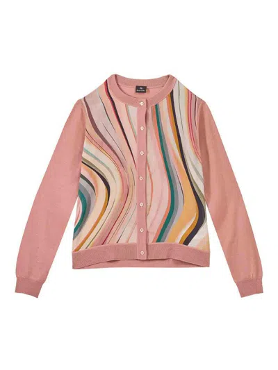 Ps By Paul Smith Ps Paul Smith Wool Striped Cardigan In Pink