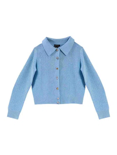 Marc Jacobs Cableknit Charm Cardigan In Blue